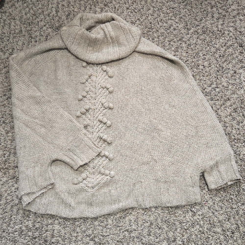 Elegant Gray Batwing Sweater